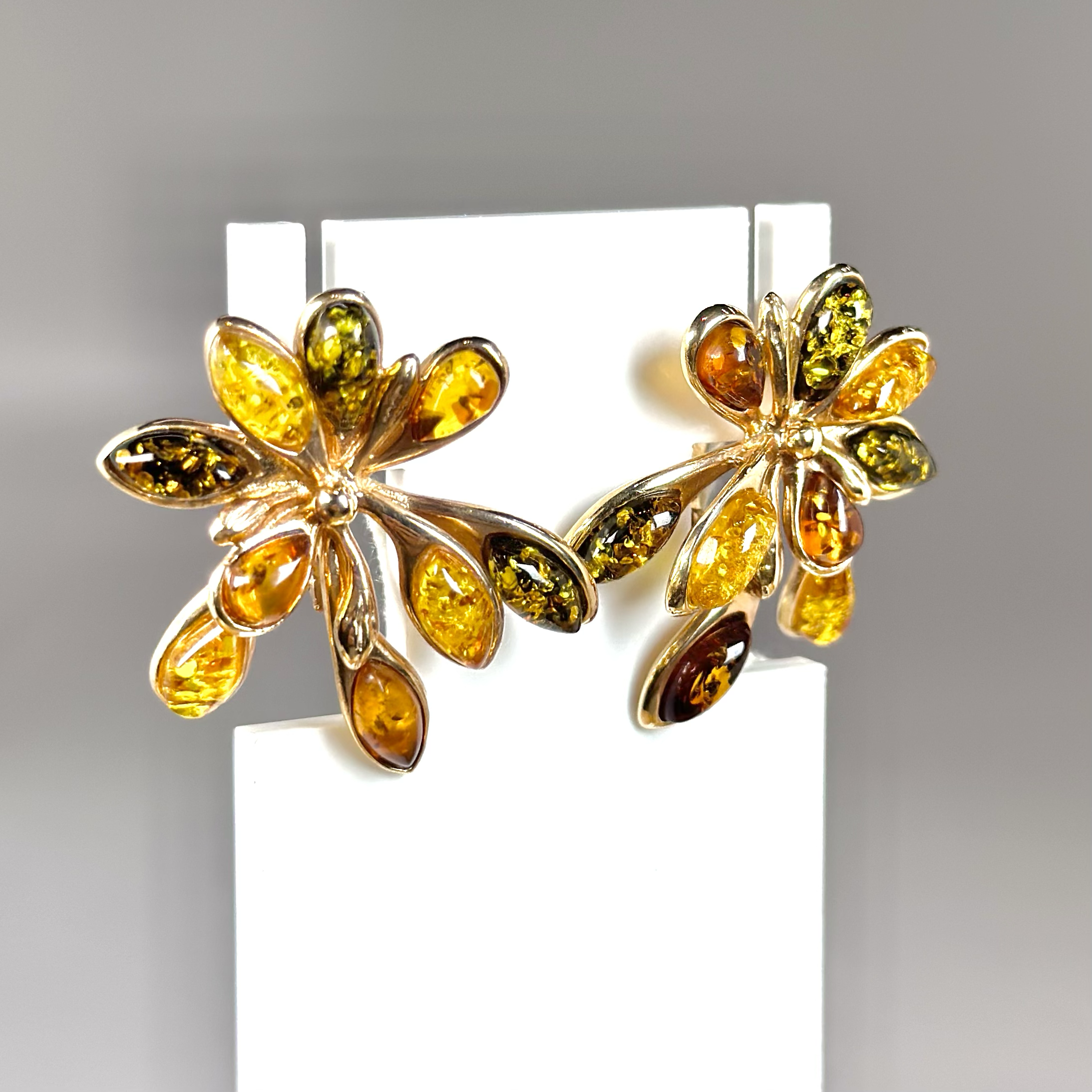 Серьги 811114 янтарь