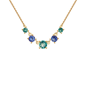 Колье золотые с синтетическими камнями