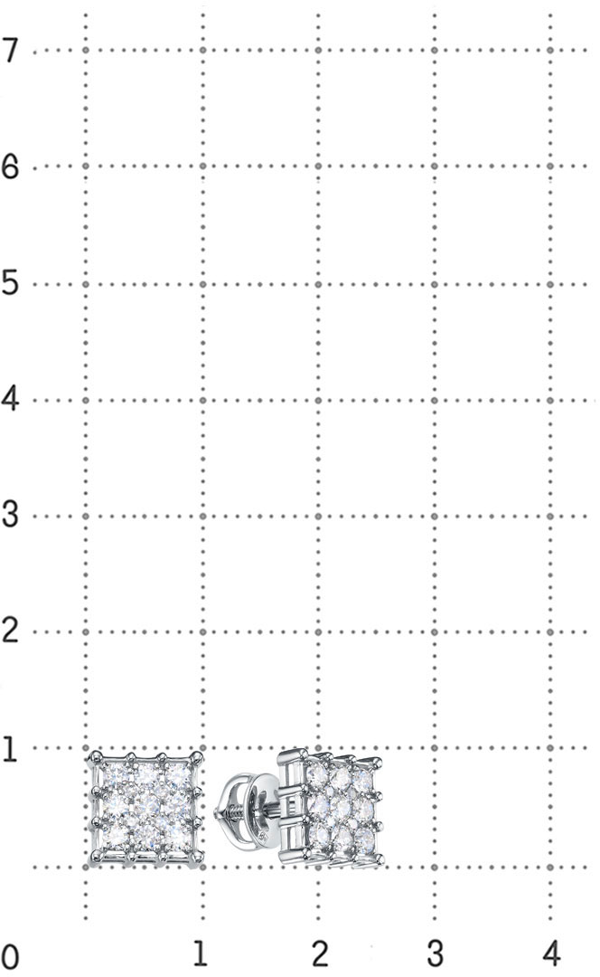 Серьги пусеты 5-7401/1-103-2Б