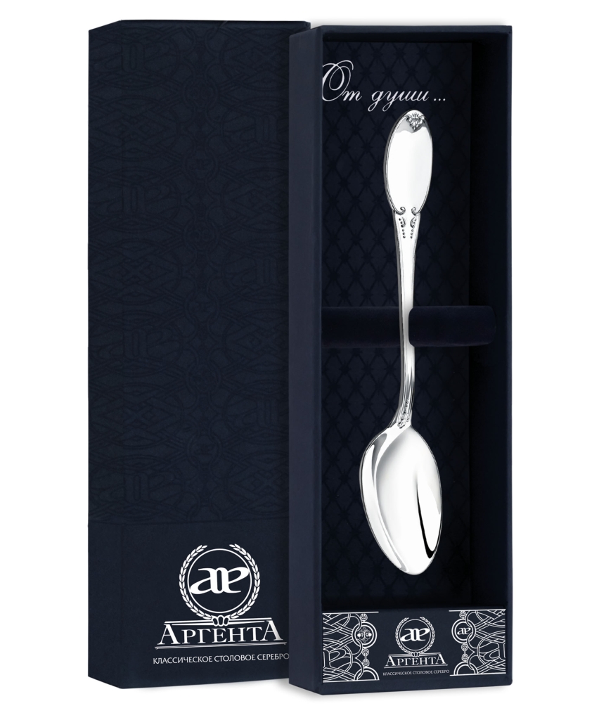 Ложка 1665ЛЖ07801 кофейная "Гладкая" + футляр