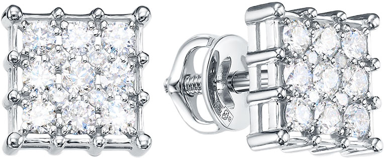 Серьги пусеты 5-7401/1-103-2Б