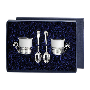 Набор 561НБ07801 чаш/коф "Богема"+лож (4 пр) +футляр