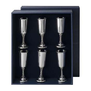 Набор 808НБ00806 рюмок "Виноград" с чер (6 пр.) + футляр